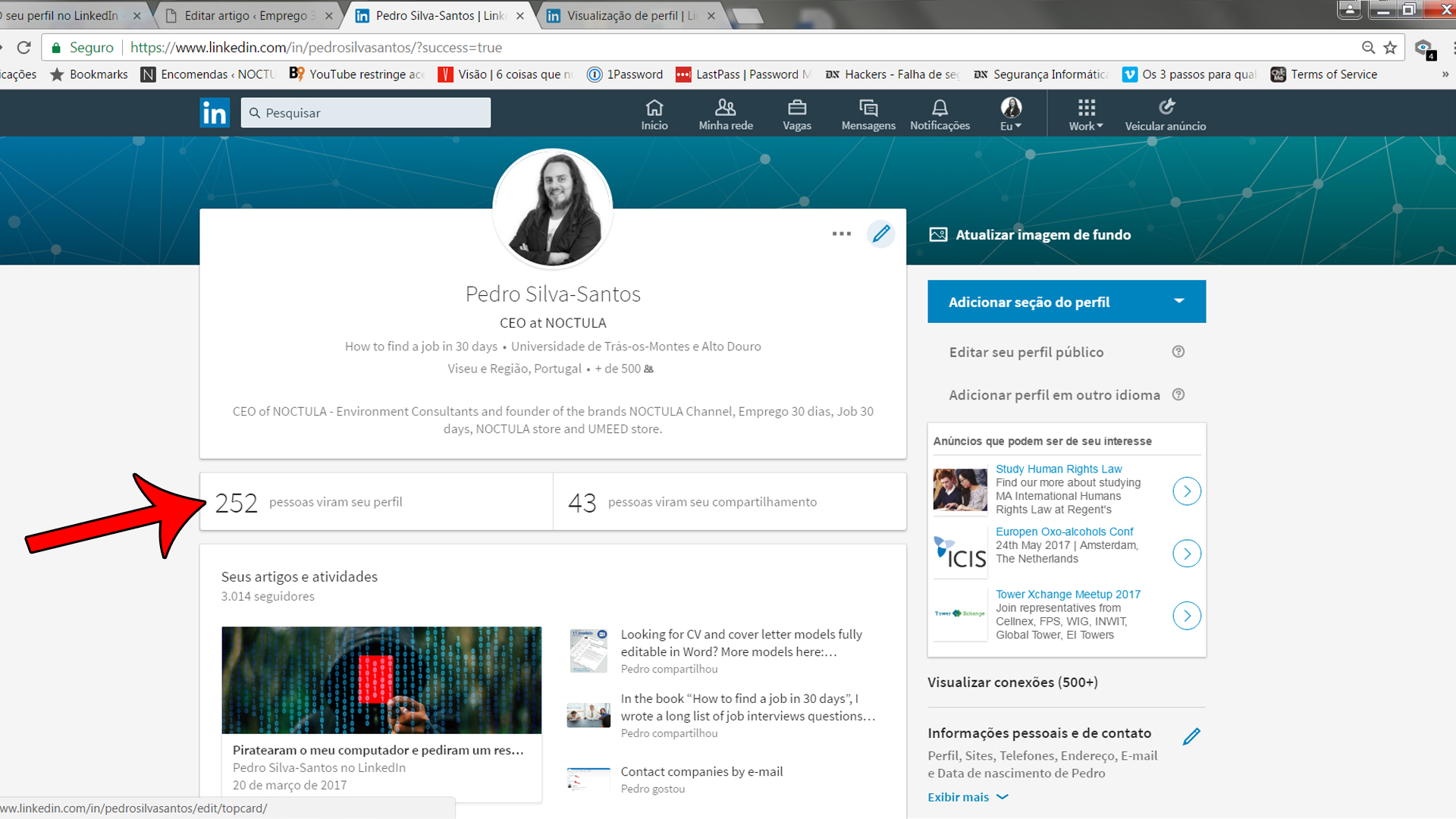 quem viu o seu perfil LinkedIn