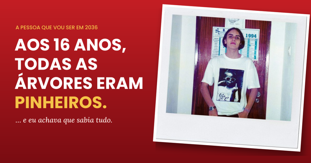 Pedro Silva-Santos aos 16 anos, em 1994, numa fotografia antiga em formato polaroide