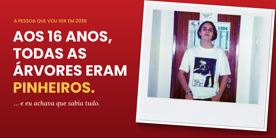 Pedro Silva-Santos aos 16 anos, em 1994, numa fotografia antiga em formato polaroide